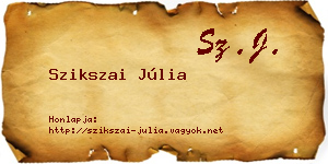 Szikszai Júlia névjegykártya