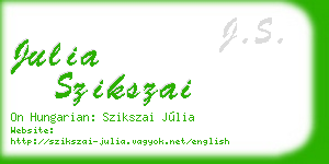 julia szikszai business card